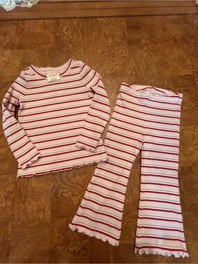 Cat & Jack White and Red Striped Kids Pajama Set - Long Sleeve Top & Pants